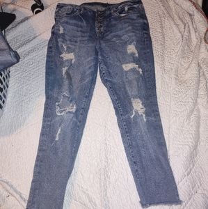 Torrid button fly ripped jeans 16T